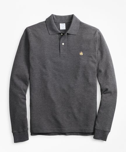 Brooks Brothers Slim Fit Supima Long-sleeve Performance Polo Shirt-basic Colors