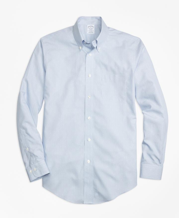 Brooks Brothers Men's Non-iron Regent Fit Dobby Micro Stripe Sport Shirt