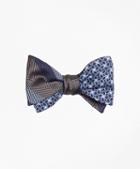 Brooks Brothers Dotted Herringbone Stripe With Horseshoe Motif Reversible Bow Tie