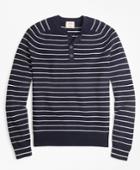 Brooks Brothers Men's Striped Cotton Henley Sweater