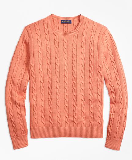 Brooks Brothers Supima Cotton Cable Crewneck Sweater