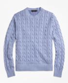 Brooks Brothers Men's Heathered Cable Knit Crewneck Sweater