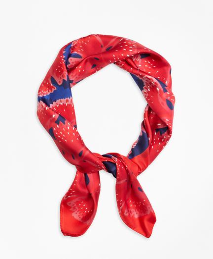 Brooks Brothers Flower Print Silk Scarf