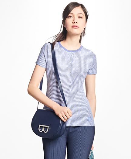 Brooks Brothers Striped Linen-cotton T-shirt