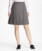 Brooks Brothers Pleated Wool-blend Twill Skirt