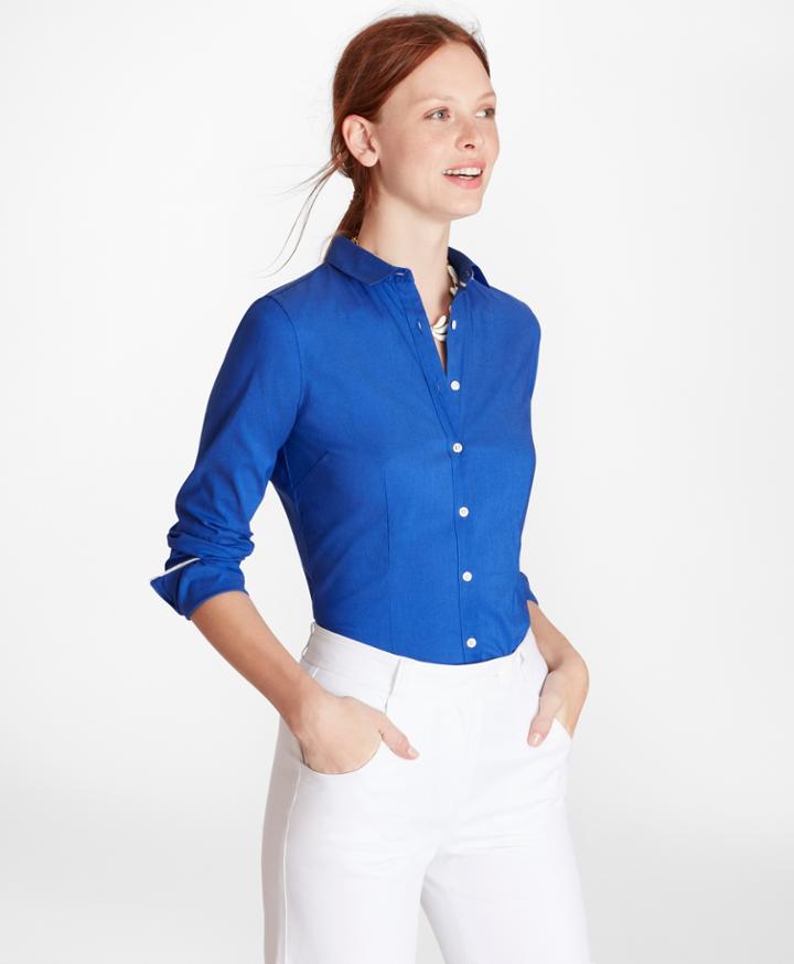Brooks Brothers Women's Tailored-fit Stretch-cotton Shirt