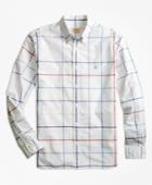 Brooks Brothers Men's Windowpane Cotton Poplin Sport Shirt