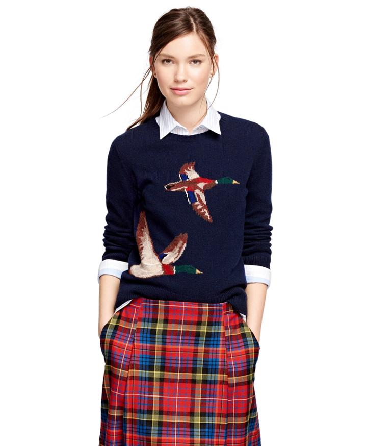 Brooks Brothers Women's Wool Intarsia Sweater