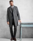 Brooks Brothers Men's Golden Fleece Grey Herringbone Topcoat