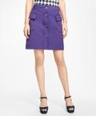 Brooks Brothers Double-faced Button-front Skirt