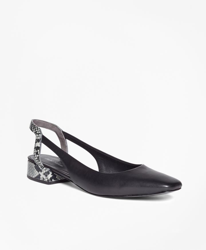 Brooks Brothers Women's Leather Square-toe Slingbacks