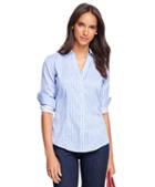 Brooks Brothers Non-iron Fitted Sleeveless Stripe Dress Shirt