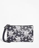 Brooks Brothers Women's Floral-print Leather Wristlet