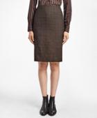 Brooks Brothers Loro Piana Prince Of Wales Pencil Skirt