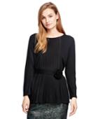Brooks Brothers Women's Wool, Silk And Cashmere Pleat Front Sweater