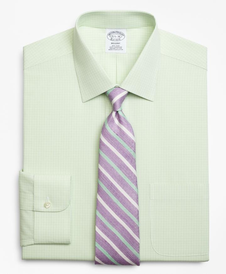 Brooks Brothers Slim Fitted Dress Shirt, Non-iron Micro-framed Gingham