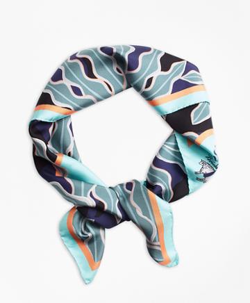 Brooks Brothers Palm-tree-print Silk Scarf