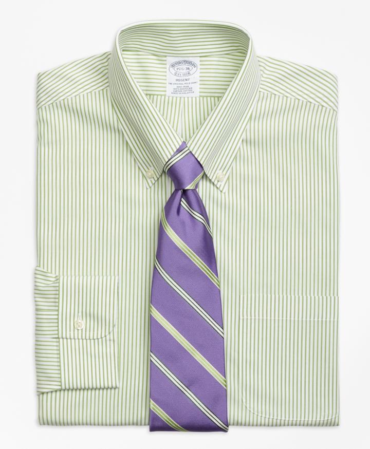 Brooks Brothers Men's Slim Fitted Dress Shirt, Non-iron Wide Stripe