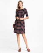 Brooks Brothers Women's Plaid Double-faced Wool-blend Dress