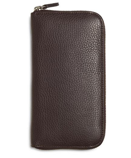 Brooks Brothers Pebble Leather Travel Wallet