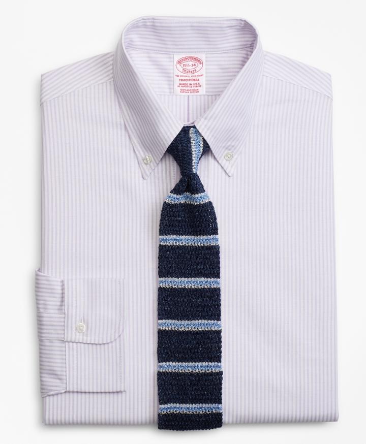 Brooks Brothers Men's Original Polo Button-down Oxford Relaxed Fit Relaxed-fit Dress Shirt, Stripe