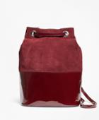 Brooks Brothers Women's Suede And Patent Leather Bucket Bag