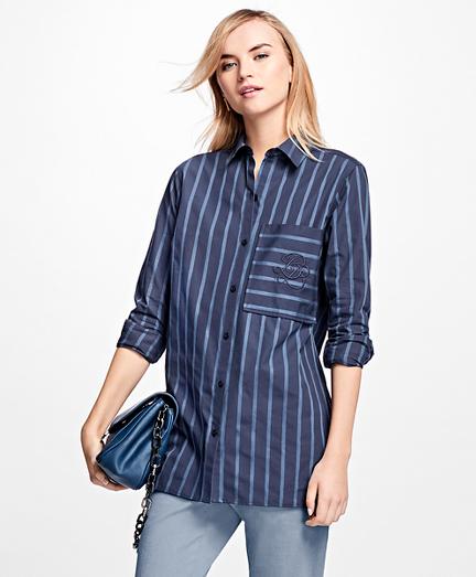 Brooks Brothers Striped Cotton Dobby Tunic
