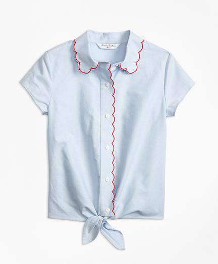 Brooks Brothers Cotton Oxford Scalloped Trim Shirt