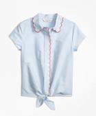 Brooks Brothers Cotton Oxford Scalloped Trim Shirt