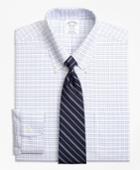 Brooks Brothers Men's Brookscool Slim Fitted Dress Shirt, Non-iron Triple Windowpane