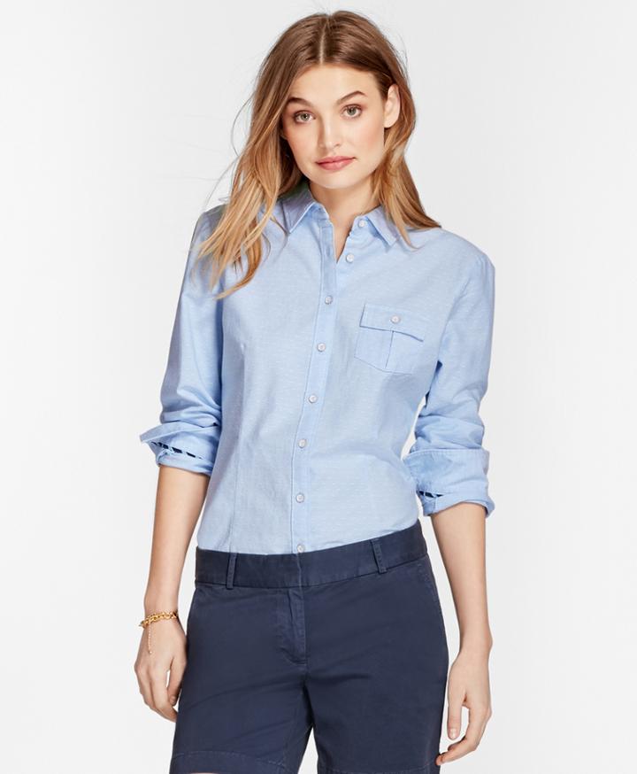 Brooks Brothers Women's Dobby-dot Cotton Oxford Shirt