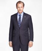 Brooks Brothers Madison Fit Saxxon Wool Charcoal Blue Stripe 1818 Suit