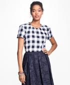 Brooks Brothers Gingham Cotton Twill Blouse