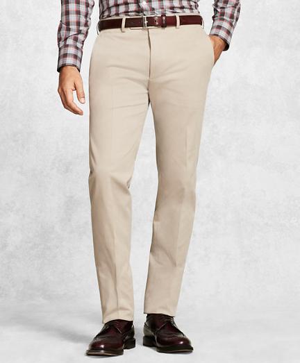 Brooks Brothers Golden Fleece Solid Khaki Dress Trousers