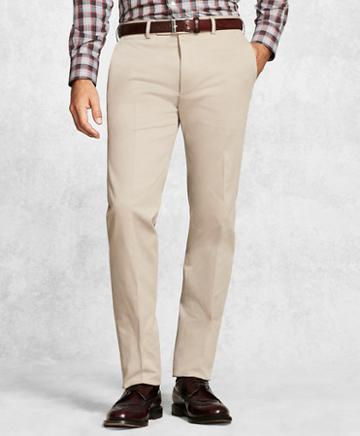 Brooks Brothers Golden Fleece Solid Khaki Dress Trousers