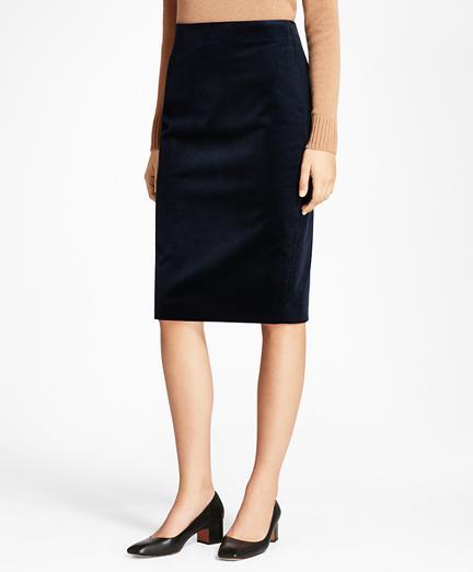 Brooks Brothers Stretch Cotton Corduroy Pencil Skirt