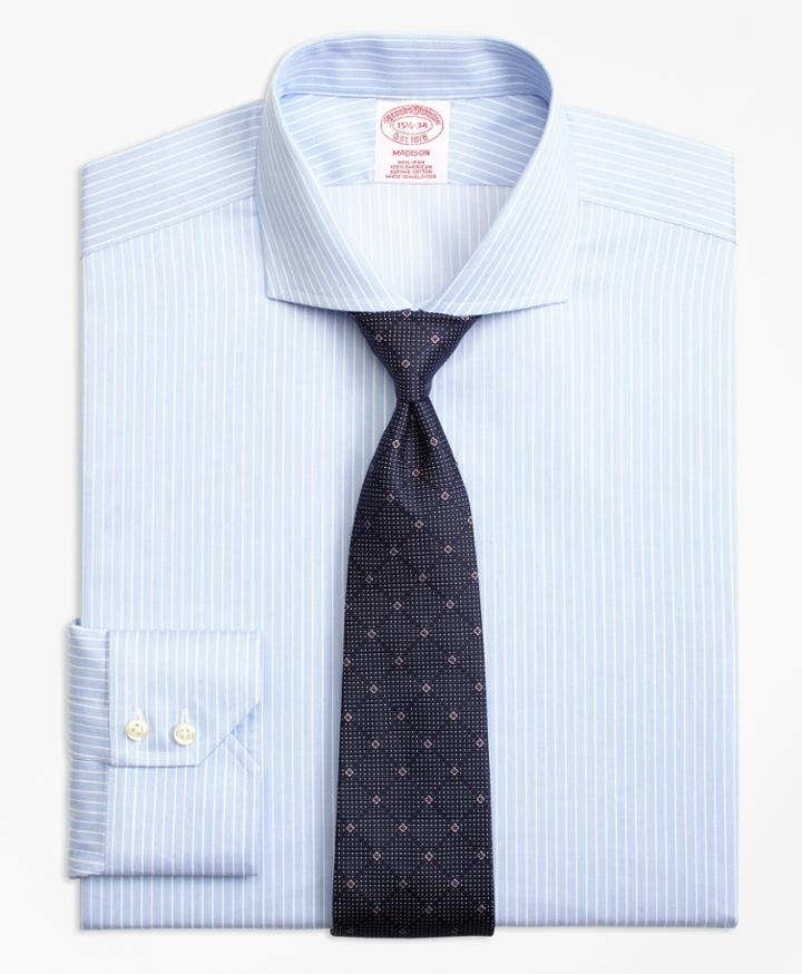 Brooks Brothers Men's Regular Fit Classic-fit Dress Shirt, Non-iron Hairline Framed Stripe