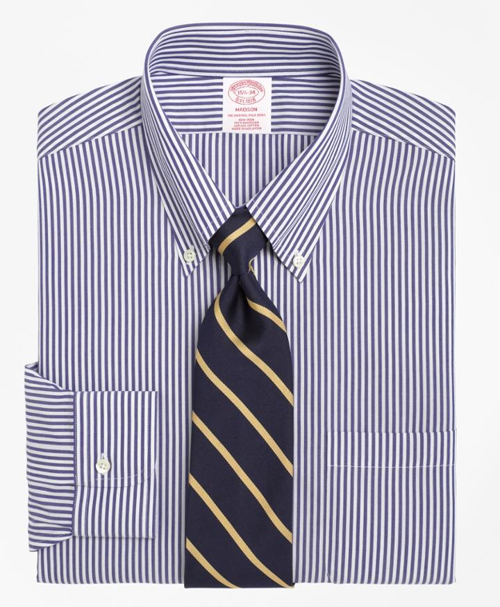 Brooks Brothers Men's Non-iron Regular Fit Bengal Stripe Dress Shirt