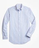Brooks Brothers Regent Fit Light-blue Check Seersucker Sport Shirt