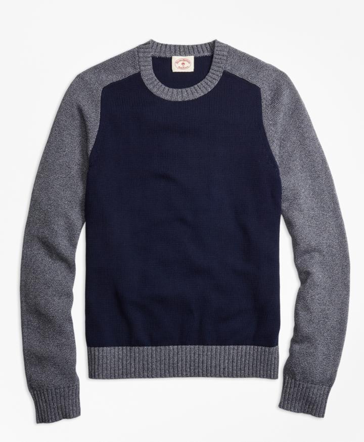 Brooks Brothers Men's Marled Color-block Crewneck Sweater