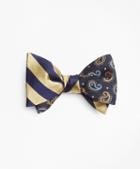 Brooks Brothers Pine And Dot With Bb#4 Rep Stripe Reversible Bow Tie