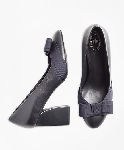 Brooks Brothers Grosgrain-trimmed Leather Pumps