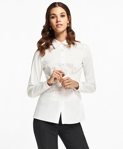 Brooks Brothers Stretch Cotton Peplum Shirt
