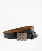 Brooks Brothers Women's Alligator Belt With Sterling Buckle