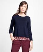 Brooks Brothers Women's Mixed-media Crewneck Sweater