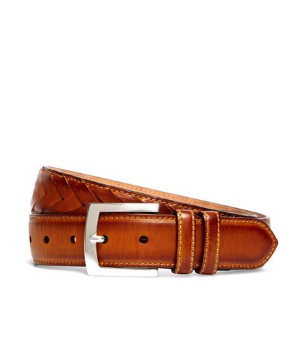 Brooks Brothers Fish Tail Braided Leather Belt