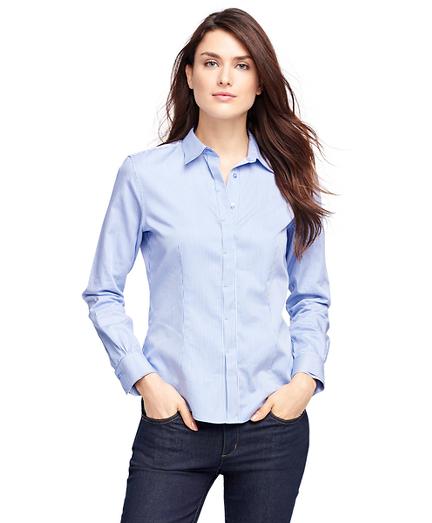 Brooks Brothers Fitted Cotton Stripe Dress Shirt