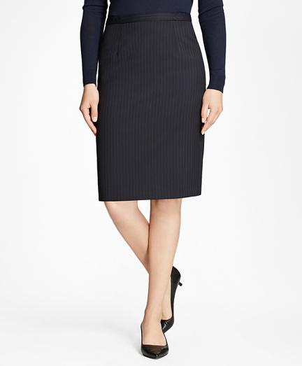 Brooks Brothers Petite Pinstripe Stretch-wool Pencil Skirt