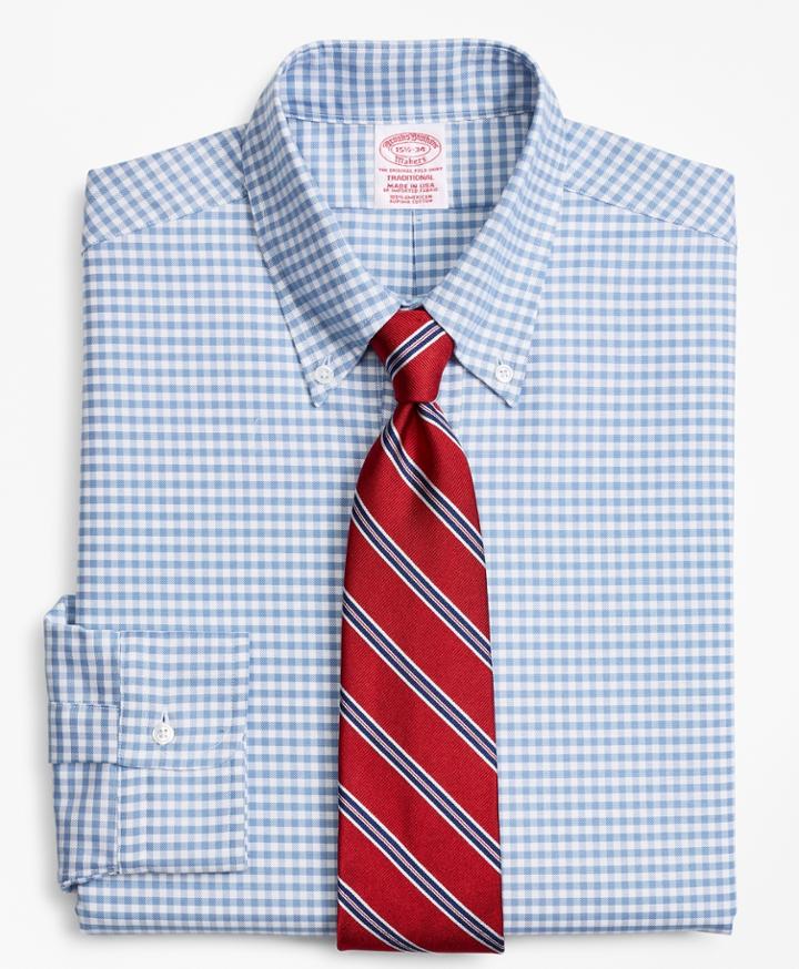 Brooks Brothers Men's Original Polo Button-down Oxford Relaxed Fit Dress Shirt, Gingham