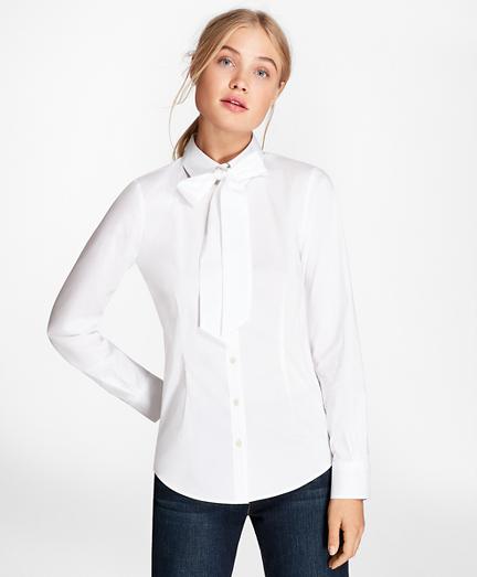 Brooks Brothers Bow-neck Stretch Cotton Poplin Shirt